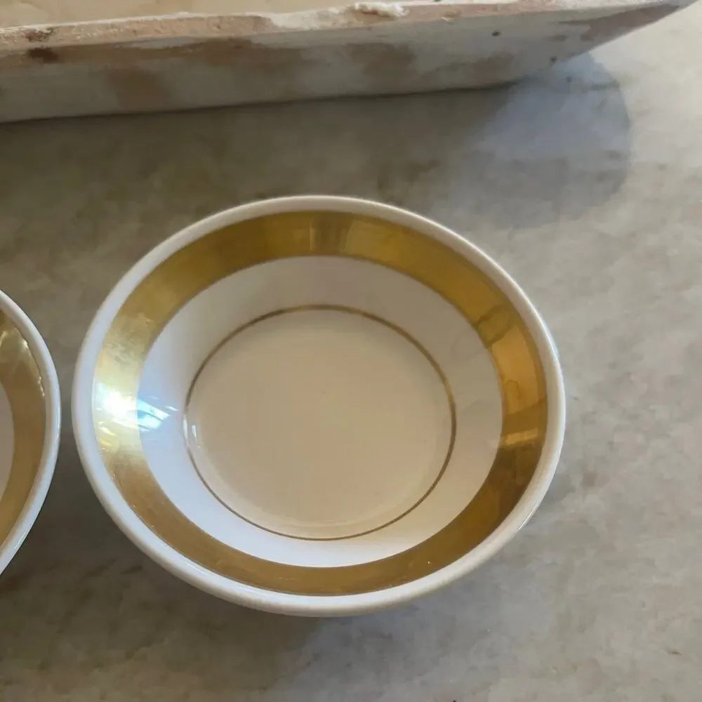 Syralite by Syracuse small serving dishes fruit bowls gold 4-3/4”